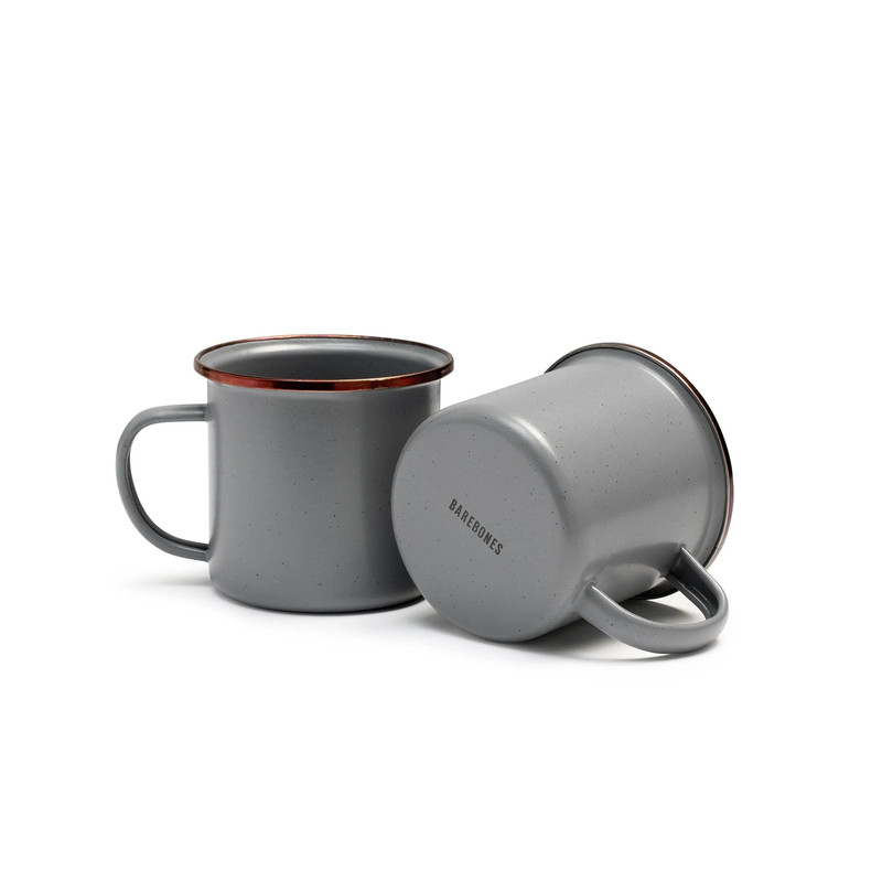 Enamel Cup Set Slate Gray Indoor/Outdoor